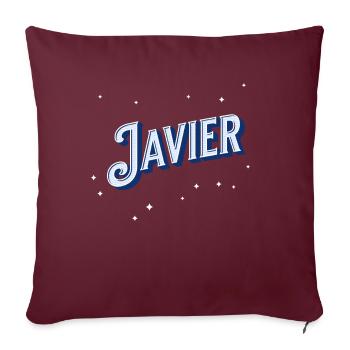 Javier nomme des noms personnalisés - Housse de coussin décorative 45 x 45 cm - bordeaux - Devant