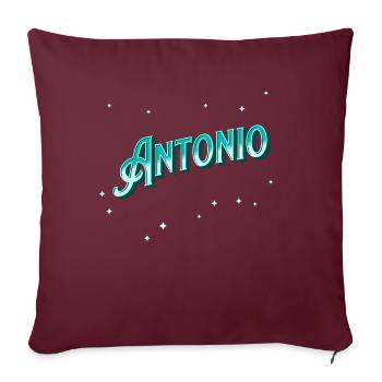 Antonio Namen personalisiert - Sofakissenbezug 45 x 45 cm - Burgunderrot - Vorne