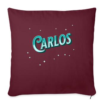 Carlos Namen personalisiert - Sofakissenbezug 45 x 45 cm - Burgunderrot - Vorne