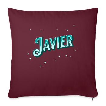 Javier nomme des noms personnalisés - Housse de coussin décorative 45 x 45 cm - bordeaux - Devant