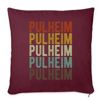 Pulheim City Rétro Vintage - Housse de coussin décorative 45 x 45 cm - bordeaux - Devant