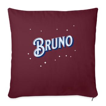 Nom Bruno personnalisé - Housse de coussin décorative 45 x 45 cm - bordeaux - Devant