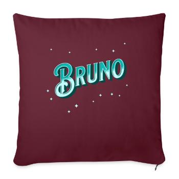 Nom Bruno personnalisé - Housse de coussin décorative 45 x 45 cm - bordeaux - Devant