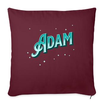 Adam Namen personalisiert - Sofakissenbezug 45 x 45 cm - Burgunderrot - Vorne