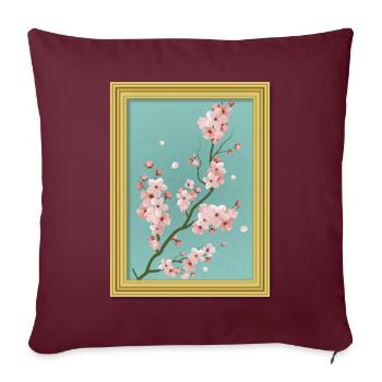 Baroque Aesthetic Japanese Cherry Blossom - Sofakissenbezug 45 x 45 cm - Burgunderrot - Vorne