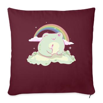 Coquette Esthétique Rose Kawaii Frog Centre-ville - Housse de coussin décorative 45 x 45 cm - bordeaux - Devant