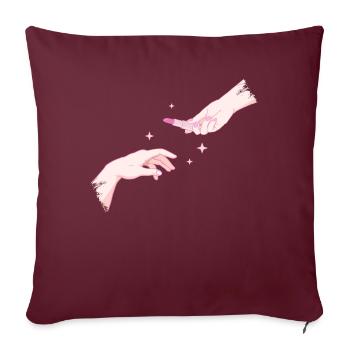 Coquette Esthétique Rose Création du Rouge à Lèvres Adam - Housse de coussin décorative 45 x 45 cm - bordeaux - Devant