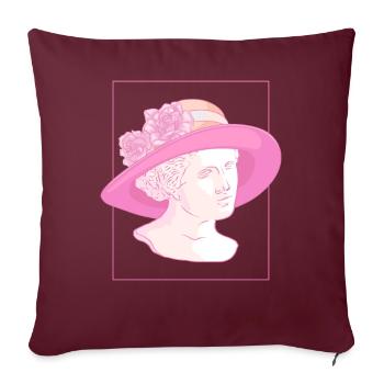 Coquette Esthétique Rose Statue Grecque Centre-Ville - Housse de coussin décorative 45 x 45 cm - bordeaux - Devant