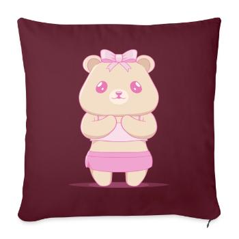 Coquette Esthétique Ours Rose Centre-ville Esthétique - Housse de coussin décorative 45 x 45 cm - bordeaux - Devant