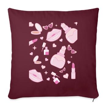 Coquette Esthétique Rose Motif Centre-ville Esthétique - Housse de coussin décorative 45 x 45 cm - bordeaux - Devant