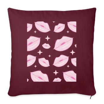 Coquette Esthétique Pink Kisses Rouge à lèvres Centre-ville - Housse de coussin décorative 45 x 45 cm - bordeaux - Devant