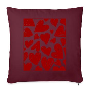 Coquette Esthétique Pink Heart Downtown Esthétique - Housse de coussin décorative 45 x 45 cm - bordeaux - Devant