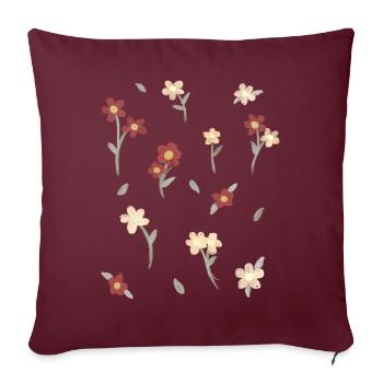 Coquette Esthétique Rose Aquarelle Fleurs - Housse de coussin décorative 45 x 45 cm - bordeaux - Devant