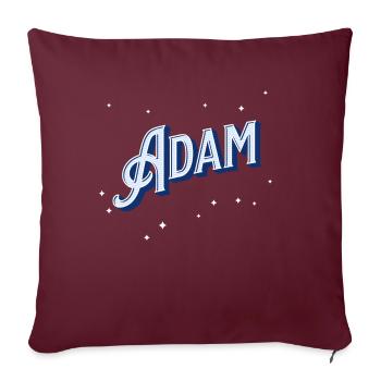 Adam Namen personalisiert - Sofakissenbezug 45 x 45 cm - Burgunderrot - Vorne