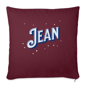 Jean Namen personalisiert - Sofakissenbezug 45 x 45 cm - Burgunderrot - Vorne
