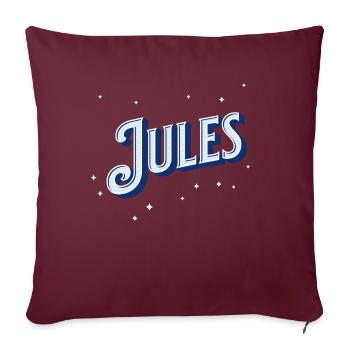 Jules Namen personalisiert - Sofakissenbezug 45 x 45 cm - Burgunderrot - Vorne