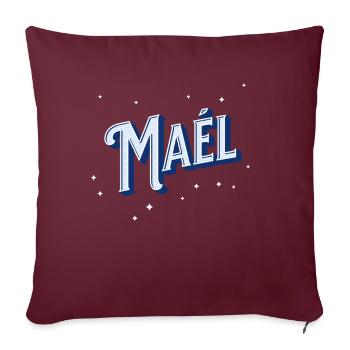 Noms de Maël personnalisés - Housse de coussin décorative 45 x 45 cm - bordeaux - Devant