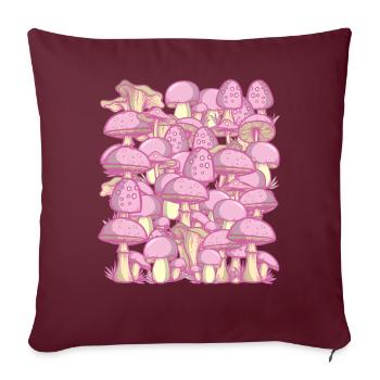 Coquette Esthétique Champignons Roses Cottagecore - Housse de coussin décorative 45 x 45 cm - bordeaux - Devant
