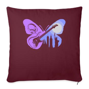 Downtown Girl Esthétique Butterfly Coquette - Housse de coussin décorative 45 x 45 cm - bordeaux - Devant