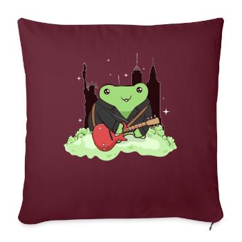 Downtown Girl Esthétique Kawaii Frog Coquette - Housse de coussin décorative 45 x 45 cm - bordeaux - Devant