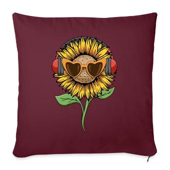 Downtown Girl Esthétique Tournesol Coquette - Housse de coussin décorative 45 x 45 cm - bordeaux - Devant
