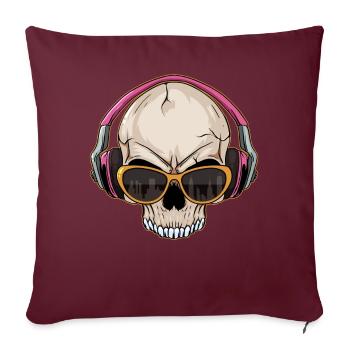 Downtown Girl Esthétique Skull Coquette Death Metal - Housse de coussin décorative 45 x 45 cm - bordeaux - Devant