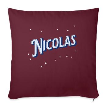 Le nom de Nicola personnalisé - Housse de coussin décorative 45 x 45 cm - bordeaux - Devant