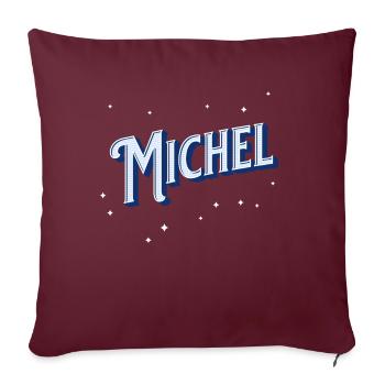 Michel Namen personalisiert - Sofakissenbezug 45 x 45 cm - Burgunderrot - Vorne