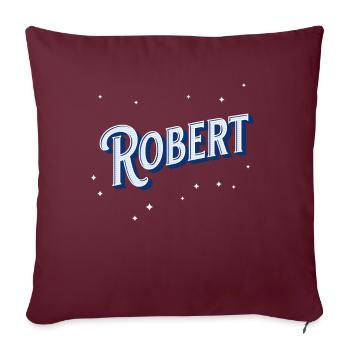Robert nom personnalisé - Housse de coussin décorative 45 x 45 cm - bordeaux - Devant