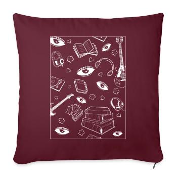 Downtown Girl Esthétique Weirdcore Coquette - Housse de coussin décorative 45 x 45 cm - bordeaux - Devant