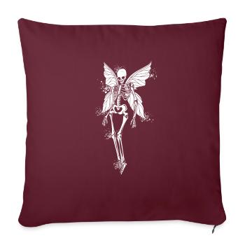 Squelette de fée avec des ailes - Fairycore - Housse de coussin décorative 45 x 45 cm - bordeaux - Devant