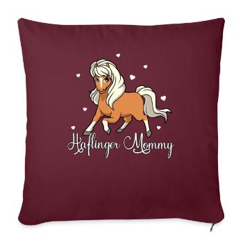 Amateurs de chevaux - Haflinger Mommy - Housse de coussin décorative 45 x 45 cm - bordeaux - Devant