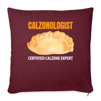 Calzone Pizza Cadeau - Housse de coussin décorative 45 x 45 cm - bordeaux - Devant