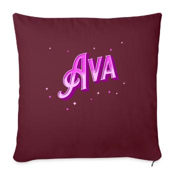 Nom Ava personnalisé - Housse de coussin décorative 45 x 45 cm - bordeaux - Devant