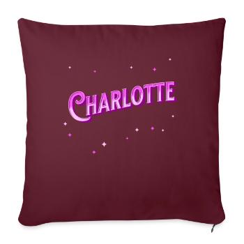 Charlotte Namen personalisiert - Sofakissenbezug 45 x 45 cm - Burgunderrot - Vorne