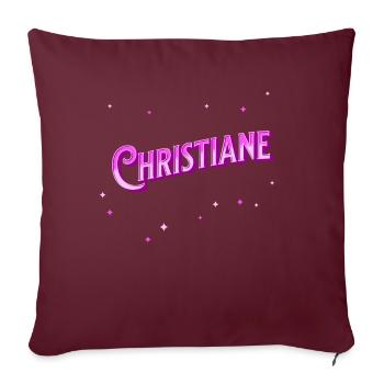 Christiane Name personnalisé - Housse de coussin décorative 45 x 45 cm - bordeaux - Devant