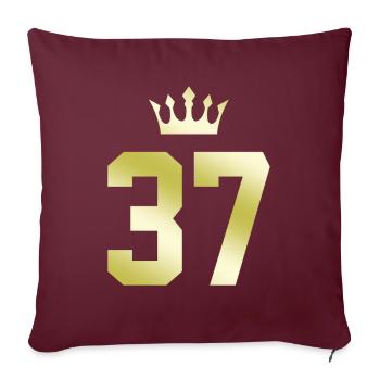 37 Couronne numérique - Housse de coussin décorative 45 x 45 cm - bordeaux - Devant