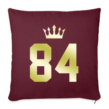 84 Couronne numérique - Housse de coussin décorative 45 x 45 cm - bordeaux - Devant