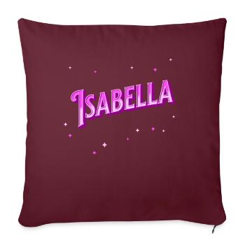 Isabella Namen personalisiert - Sofakissenbezug 45 x 45 cm - Burgunderrot - Vorne