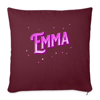Emma nom personnalisé - Housse de coussin décorative 45 x 45 cm - bordeaux - Devant