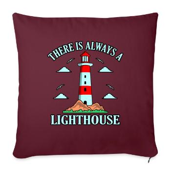 Phare - Housse de coussin décorative 45 x 45 cm - bordeaux - Devant