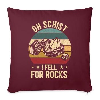 Drôle de géologue à la chasse aux pierres - Housse de coussin décorative 45 x 45 cm - bordeaux - Devant
