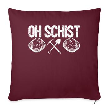 Drôle de géologue à la chasse aux pierres - Housse de coussin décorative 45 x 45 cm - bordeaux - Devant
