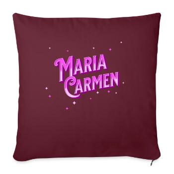 Maria Carmen nom personnalisé - Housse de coussin décorative 45 x 45 cm - bordeaux - Devant
