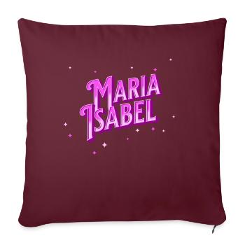 Maria Isabel nom personnalisé - Housse de coussin décorative 45 x 45 cm - bordeaux - Devant