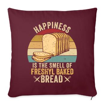 Drôle de boulanger - Housse de coussin décorative 45 x 45 cm - bordeaux - Devant