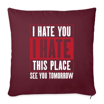 Gymnase Je déteste dire gym - Housse de coussin décorative 45 x 45 cm - bordeaux - Devant