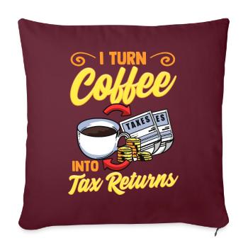 Kaffee Zu Steuern Steuerberater Buchhalter - Sofakissenbezug 45 x 45 cm - Burgunderrot - Vorne