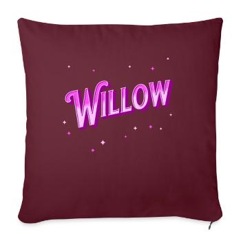 Nom de saule personnalisé - Housse de coussin décorative 45 x 45 cm - bordeaux - Devant