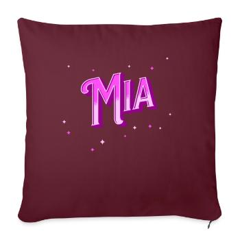 Mia Namen personalisiert - Sofakissenbezug 45 x 45 cm - Burgunderrot - Vorne